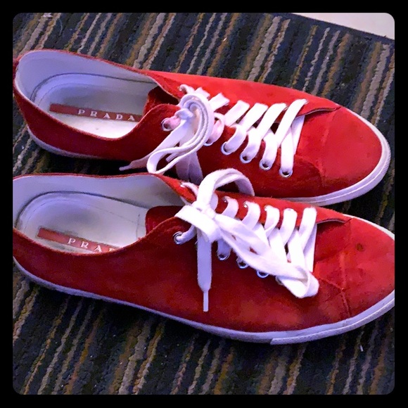 Prada Red Suede , Not made anymore premium - Picture 1 of 3